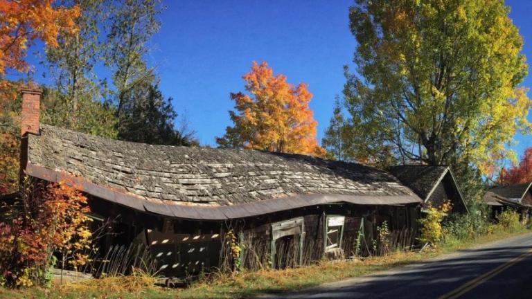 abandoned Tahawus building in the Adirondacks